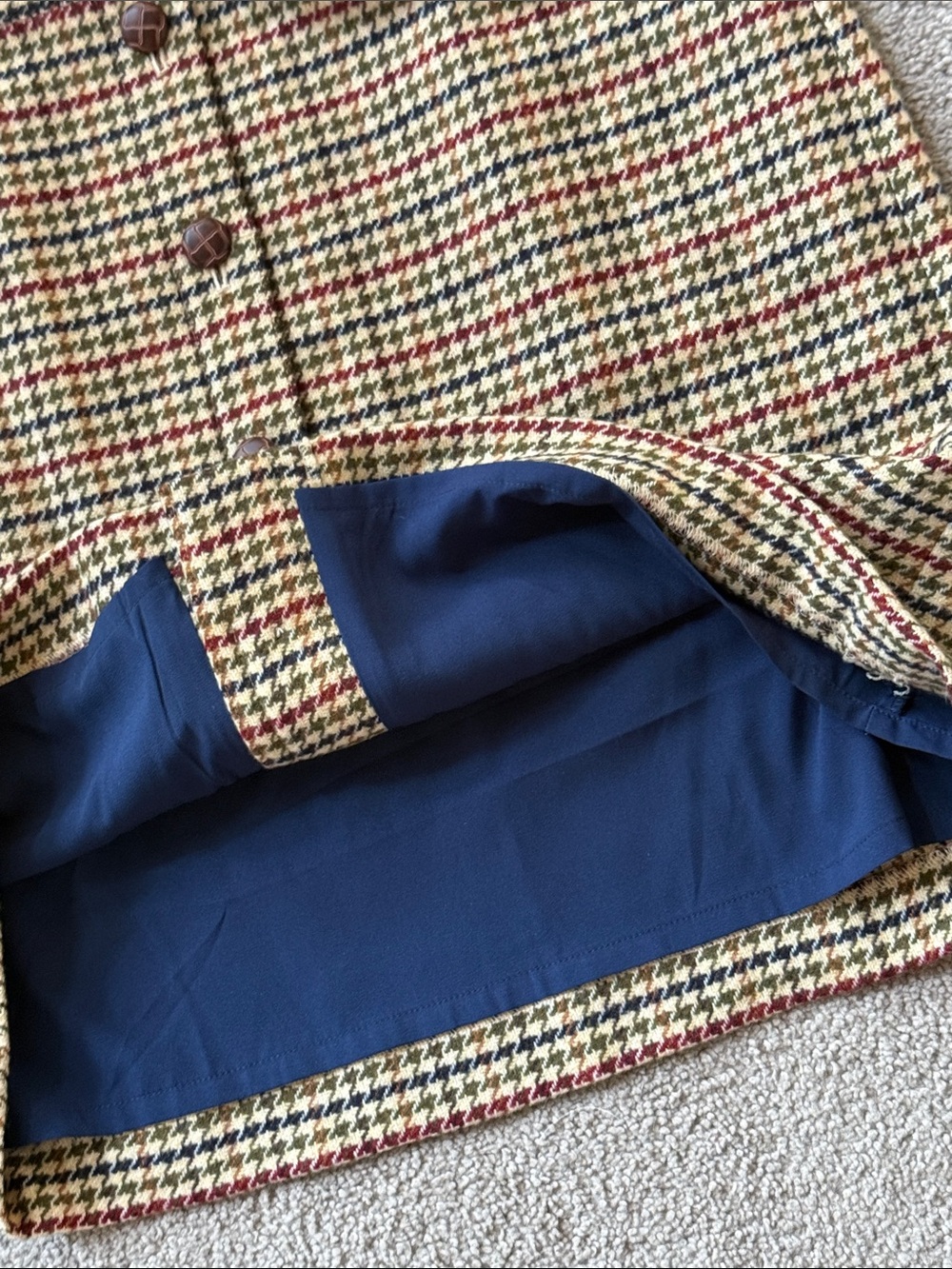 Talbots Multicolor Houndstooth Button-Front Mini Skirt! - Picture 7 of 11